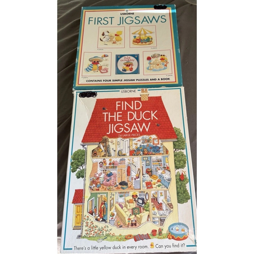 1994 Usborne Find The Duck & First Children's Puzzle Both Complete Book Missing